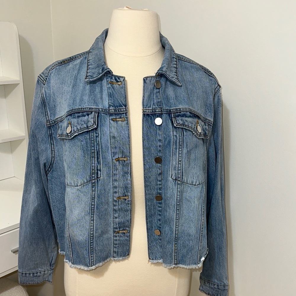 BP. Cropped Denim Blue Women's Jacket